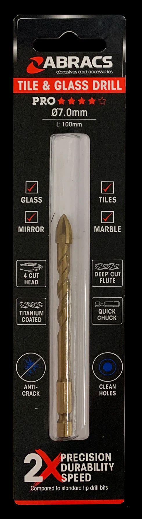 ABRACS 4 TIP GLASS & TILE DRILL BIT (6 Variants Available ) - Image 4