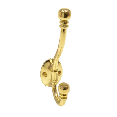 BRASS BALL END HAT & COAT HOOK