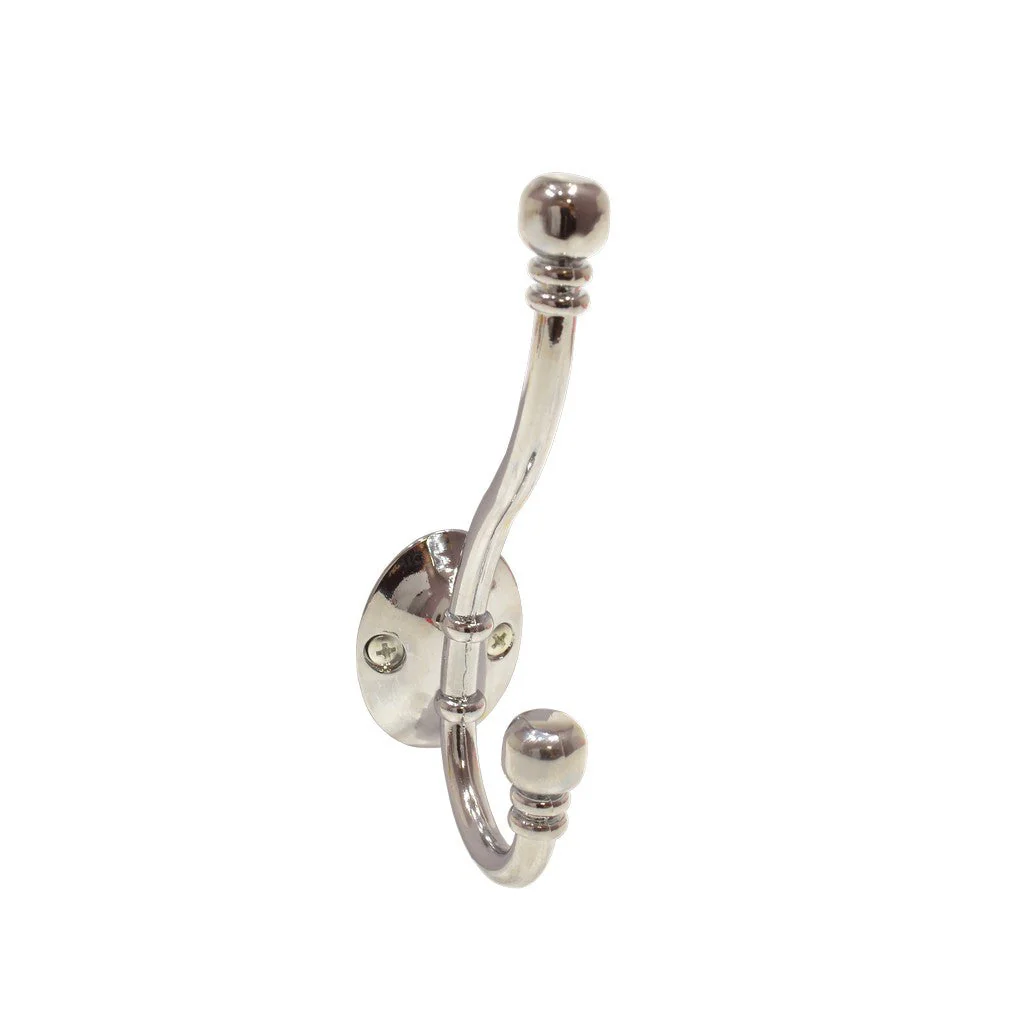 CHROME BALL END HAT & COAT HOOK