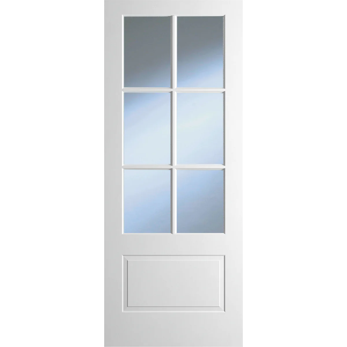 DOVER MARINA 1P/6L GLAZED WHITE PRIMED DOOR
