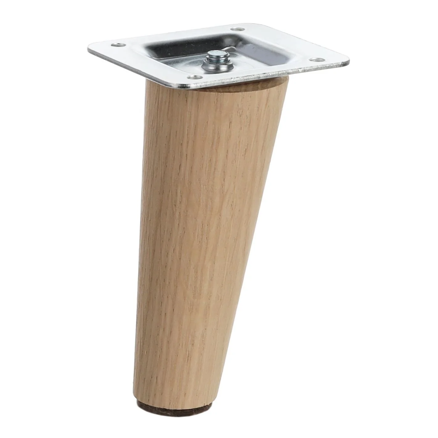 FURNITURE LEG 100MM OAK UNLACQUERED CONICAL INCLINED (SET OF 4)