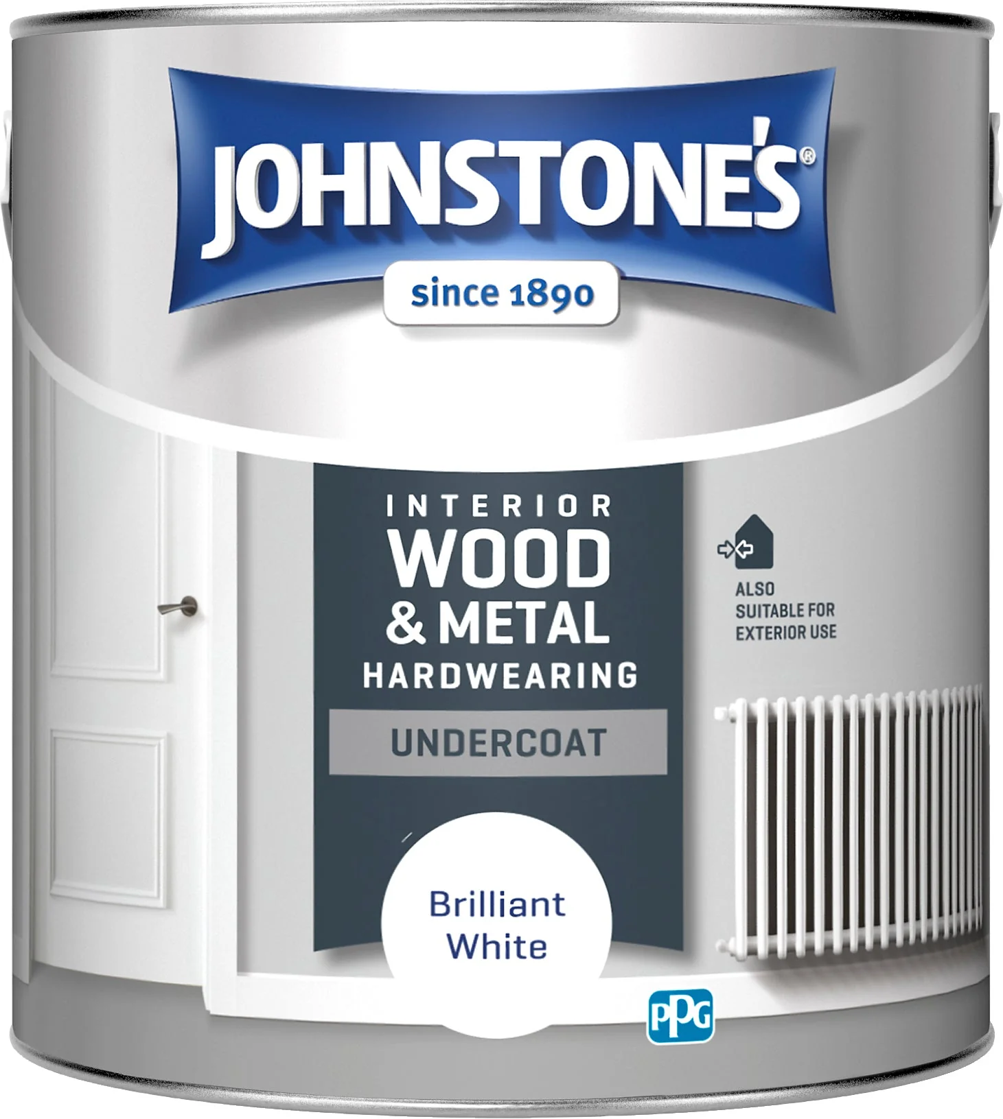 JOHNSTONE'S ALL PURPOSE HARDWARING UNDERCOAT WHITE 2.5LT