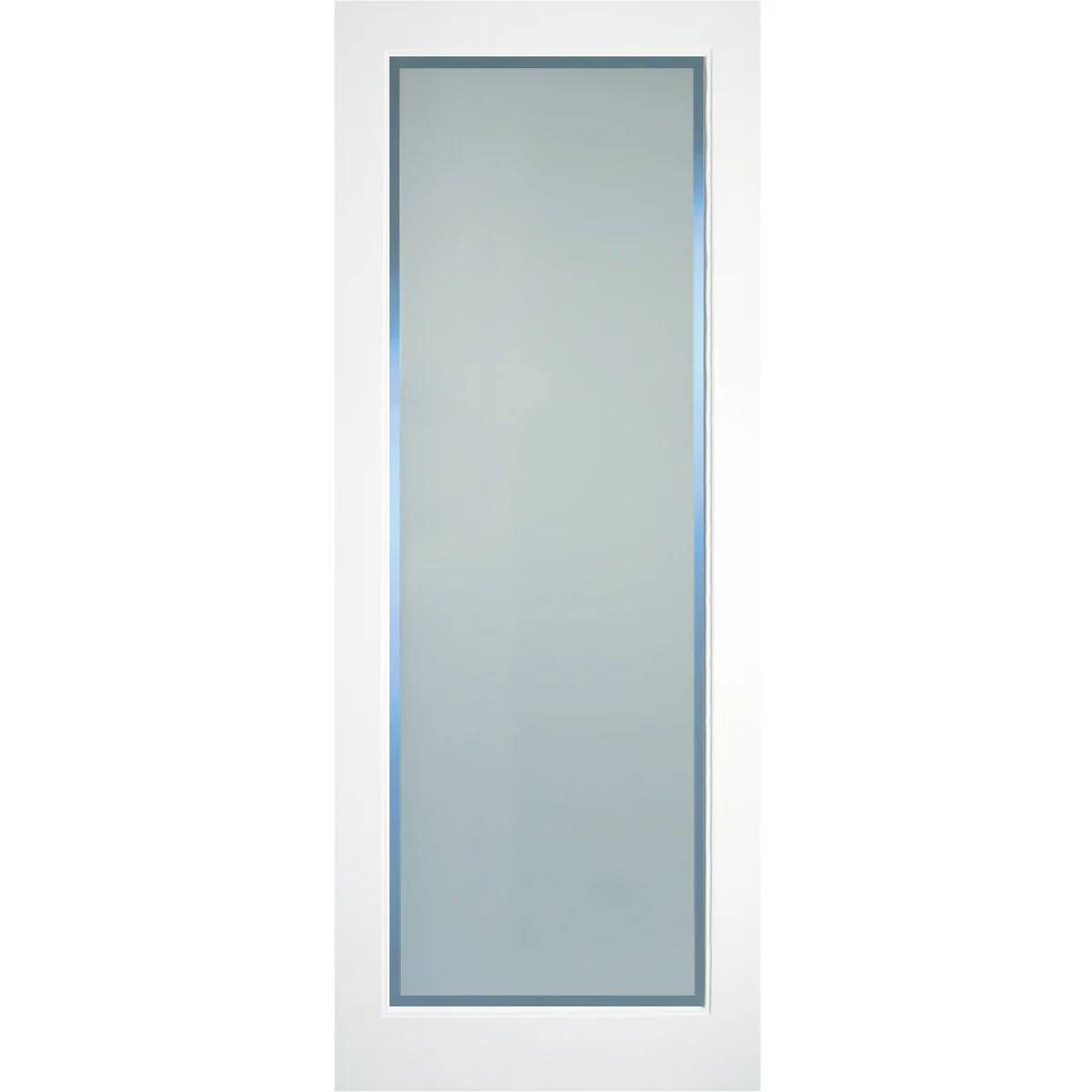 KENMORE WHITE PRIMED ETCH GLASS CLEAR BORDER