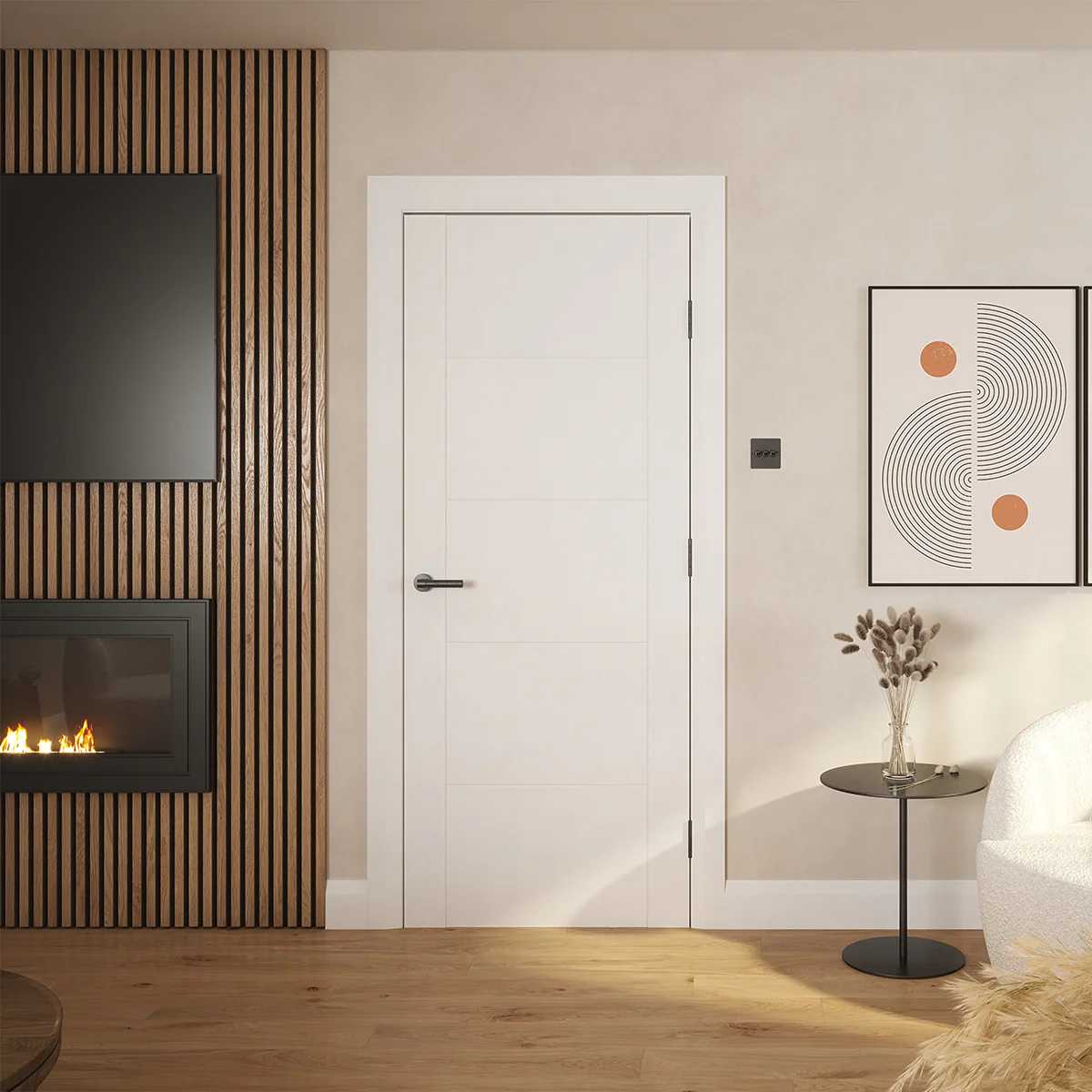 ORLANDO GROOVED WHITE PRIMED DOOR - Image 6