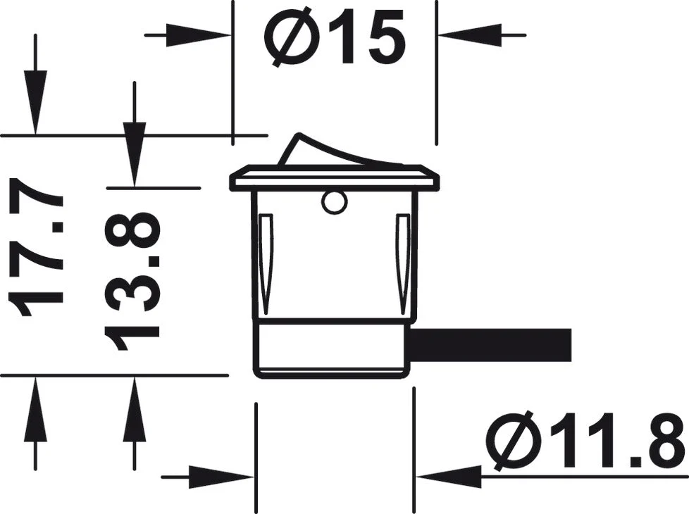 LED Rocker Switch, Ø 15 mm, for use with Loox LED Lights - Image 2