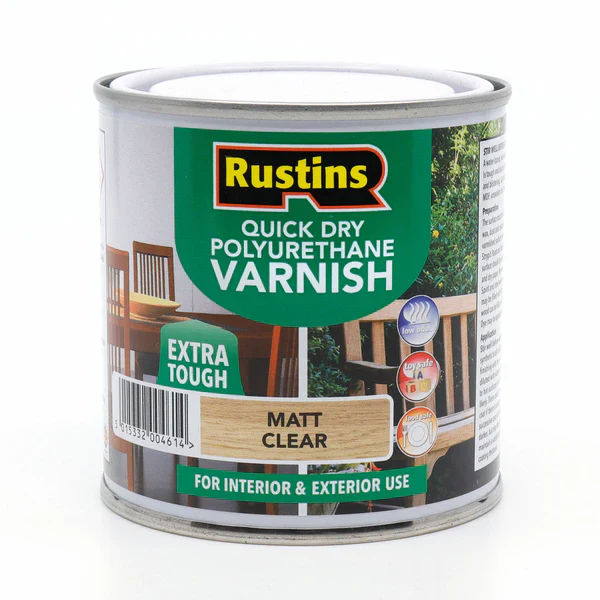 RUSTINS QUICK DRY POLYURETHANE VARNISH MATT CLEAR - Image 3